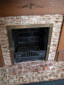 Ronald Reagan Boyhood Home fireplace and pennies, Dixon, Illinois