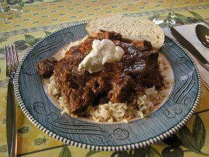 Hungarian Goulash with rice