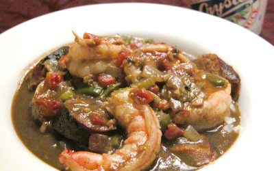 Alton Brown’s shrimp gumbo recipe: Brown roux in oven