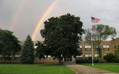 Mitchell Middle School double rainbow, Racine, Wisconsin