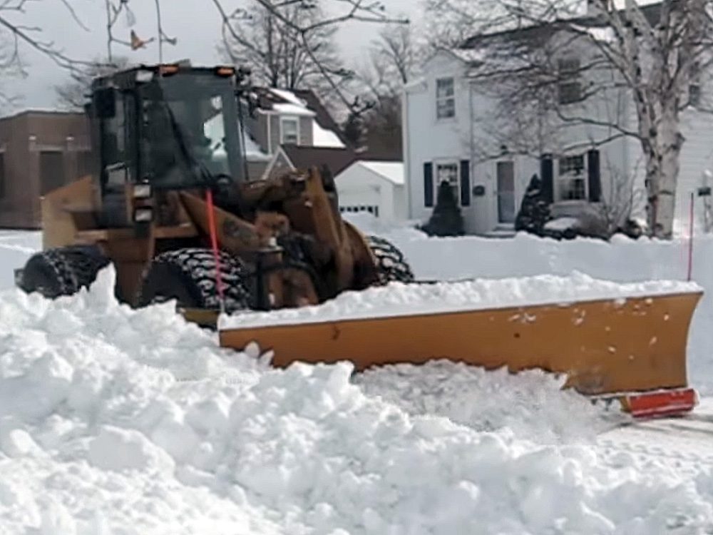 Snow plow in Racine, WI after the Blizzard of 2011
