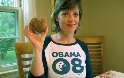 Heart-shaped potato: President Barack Obama with David Letterman