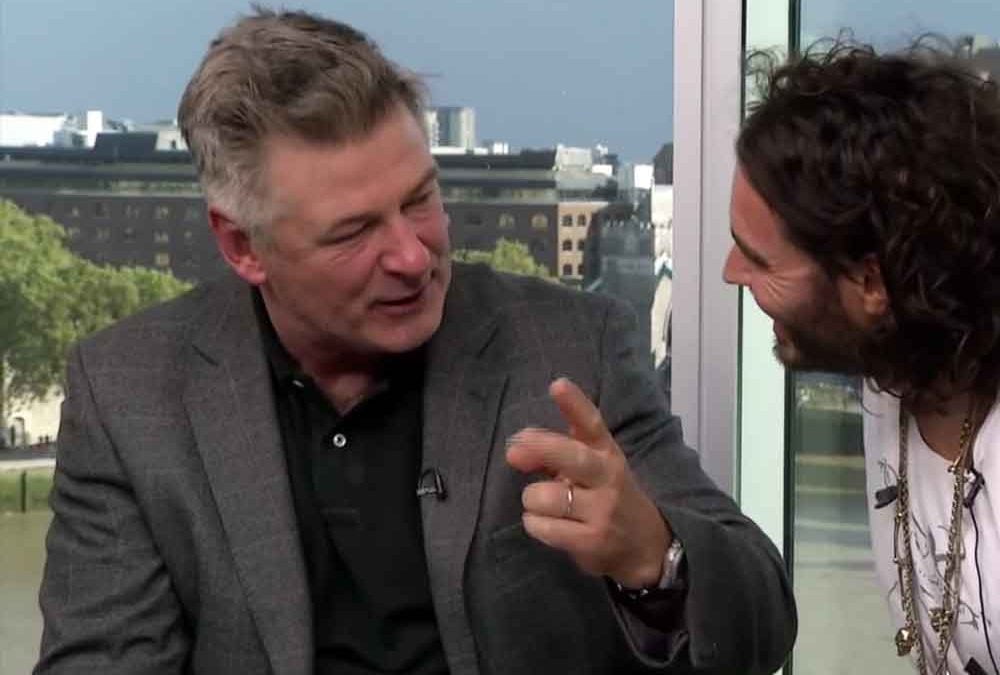 Alec Baldwin guests on Russell Brand's YouTube show The Trews