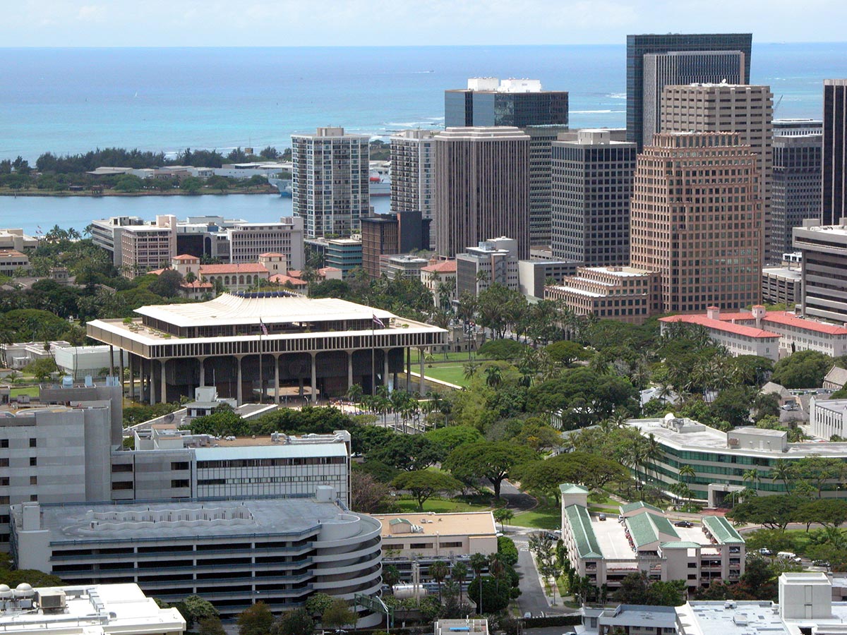 Hawaii State Capitol building, downtown Honolulu, Hawaii
