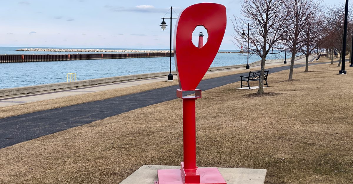 Whole of my Heart, by Chris Plaisted, on Kenosha, Wisconsin's harbor