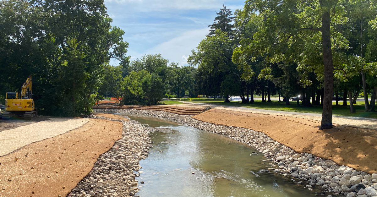 Pike River restoration at Petrifying Springs Park in Kenosha, Wisconsin.