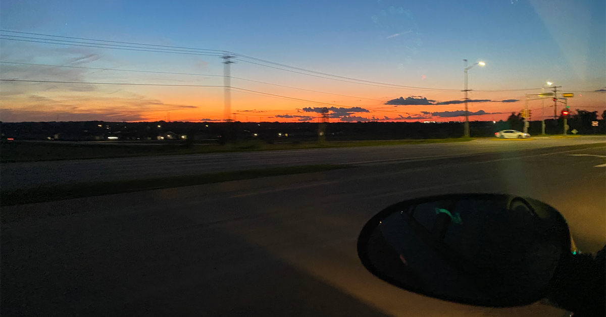 Somers, Wisconsin at dusk from Highway 31 in June 2026.